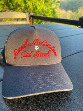 Paul McCartney 'Got Back' Embroidered Baseball Cap - Navy & Red